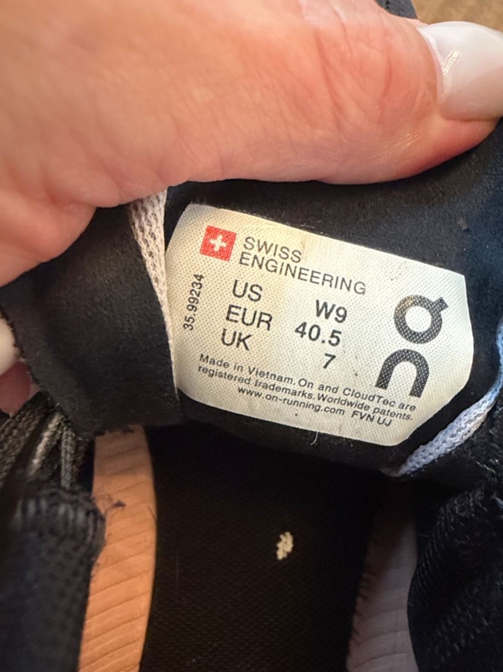On Running Black and Peach Athletic Running Shoes - Picture 6 of 6